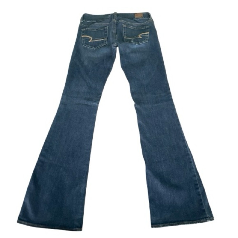 Low Rise Medium Wash Blue Artist Stretch Flare Jeans XS - Picture 2 of 8